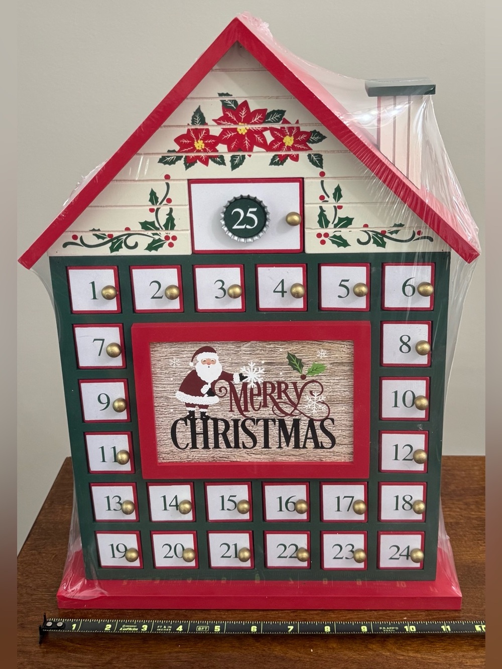 New/sealed, Signature, Wooden Advent Calendar, Christmas, Countdown, Celebration